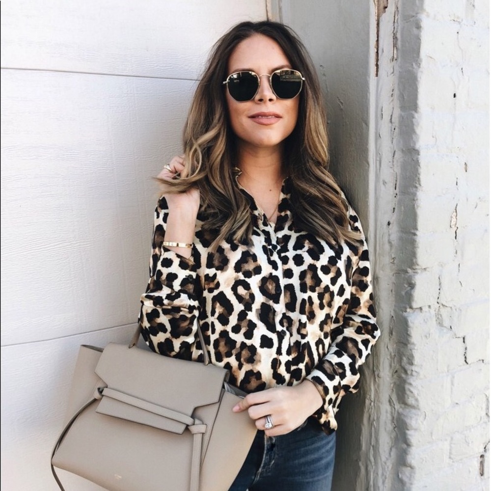 Topshop Leopard Print Shirt